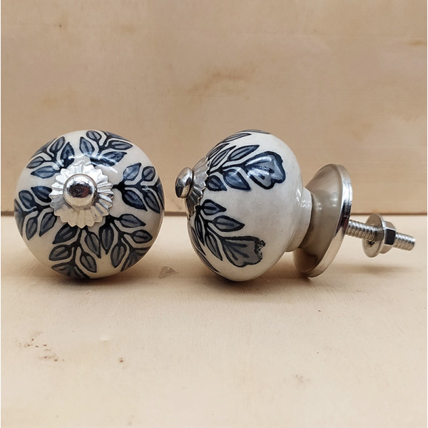 Boutons de meuble en céramique artisanale d’Inde
