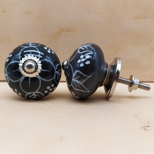 Boutons de meuble en céramique artisanale d’Inde