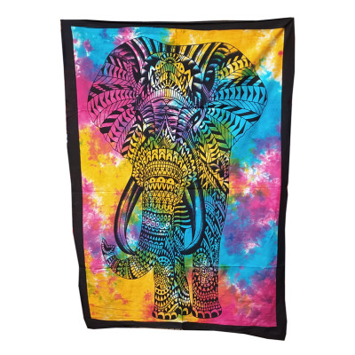 tenture murale coton éléphant majestueux artisanat indien