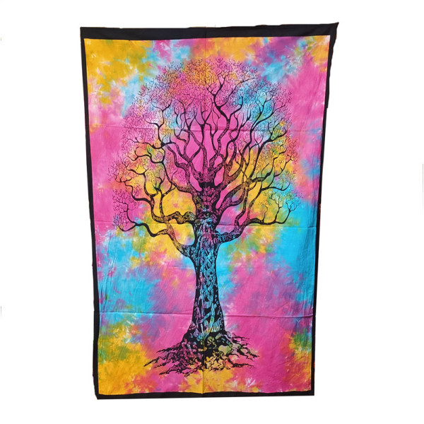Tenture murale Arbre de Vie en coton – Artisanat authentique de l’Inde