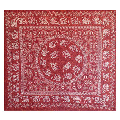 tenture coton mandala ronde elephants artisanat fait main Inde