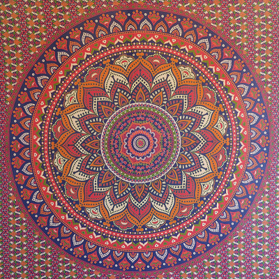 tenture coton motif mandala artisanat fait main Inde