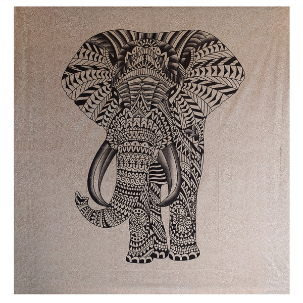 Tenture coton Éléphant Majestueux – Artisanat indien