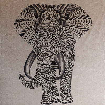 tenture murale coton éléphant majestueux artisanat indien