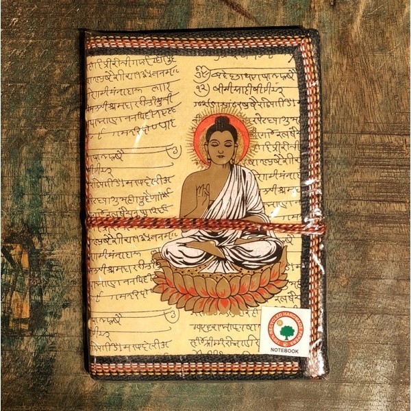 Carnet de Notes en Papier 100 % Recyclé – Bouddha - Fabrication Artisanale en Inde