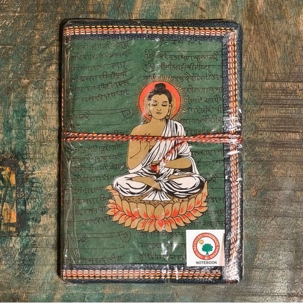 Carnet de Notes en Papier 100 % Recyclé – Bouddha - Fabrication Artisanale en Inde