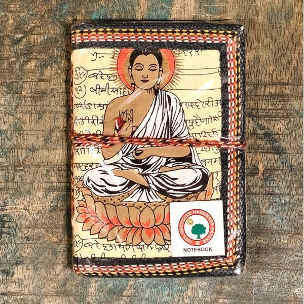 Carnet de Notes en Papier 100 % Recyclé – Bouddha - Fabrication Artisanale en Inde