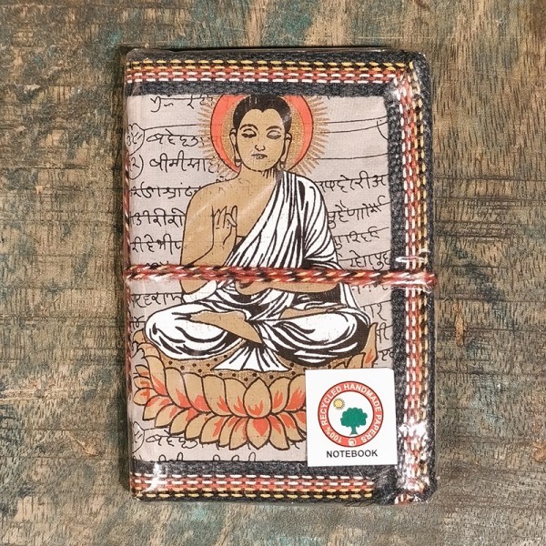 Carnet de Notes en Papier 100 % Recyclé – Bouddha - Fabrication Artisanale en Inde