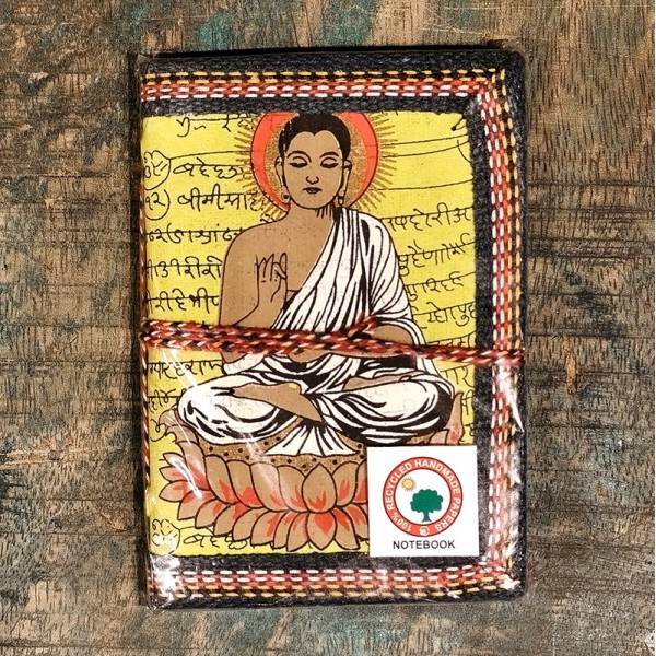 Carnet de Notes en Papier 100 % Recyclé – Bouddha - Fabrication Artisanale en Inde