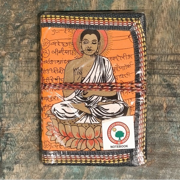 Carnet de Notes en Papier 100 % Recyclé – Bouddha - Fabrication Artisanale en Inde