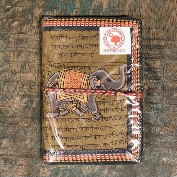 Carnet de Notes en Papier 100 % Recyclé – Eléphant - Fabrication Artisanale en Inde