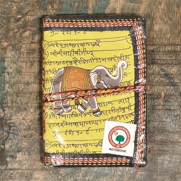 Carnet de Notes en Papier 100 % Recyclé – Eléphant - Fabrication Artisanale en Inde