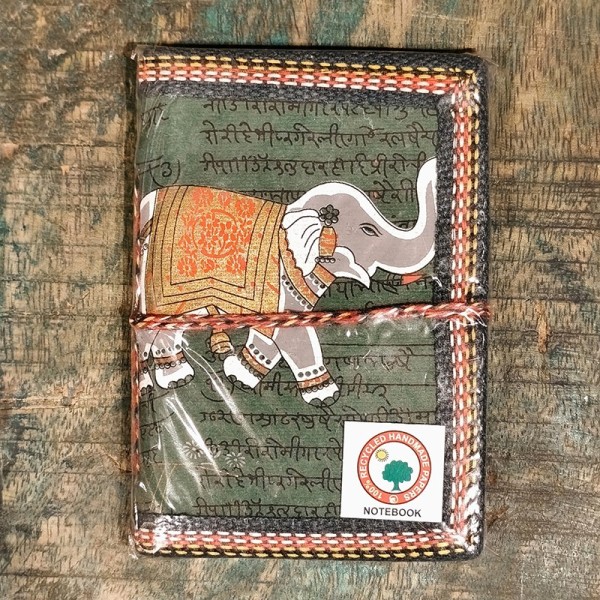 Carnet de Notes en Papier 100 % Recyclé – Eléphant - Fabrication Artisanale en Inde