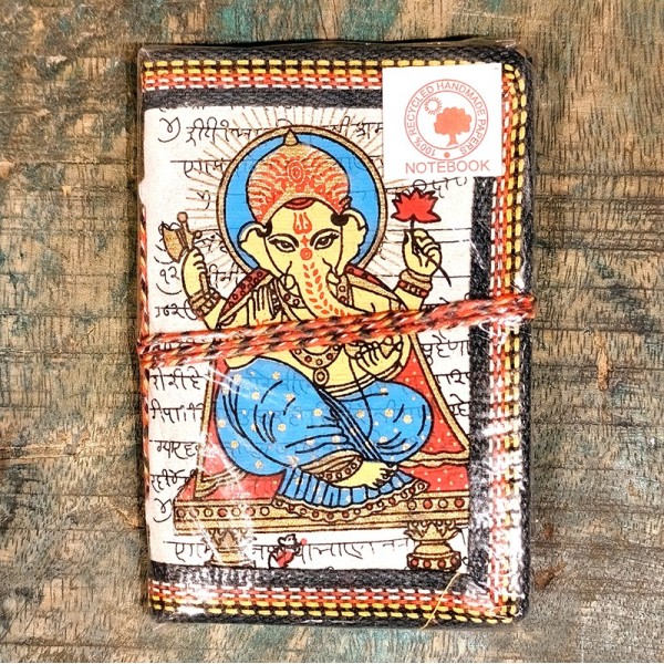 Carnet de Notes en Papier 100 % Recyclé – Ganesh - Fabrication Artisanale en Inde