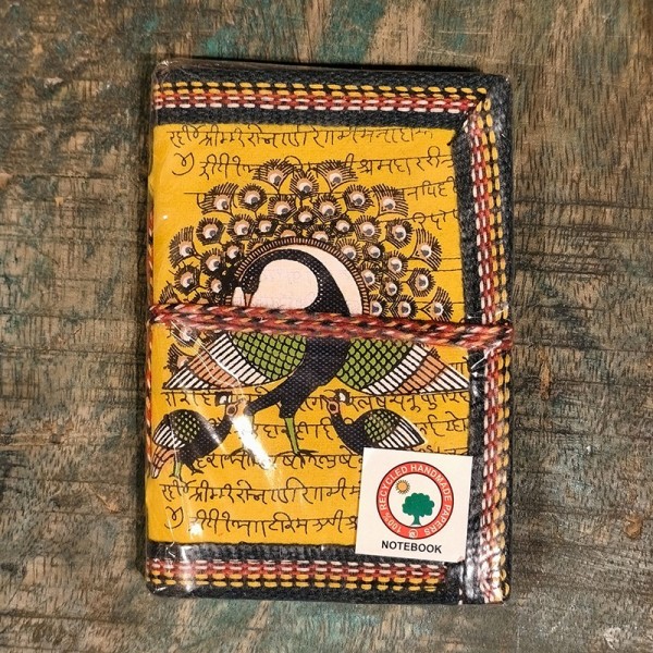 Carnet de Notes en Papier 100 % Recyclé – Paon - Fabrication Artisanale en Inde