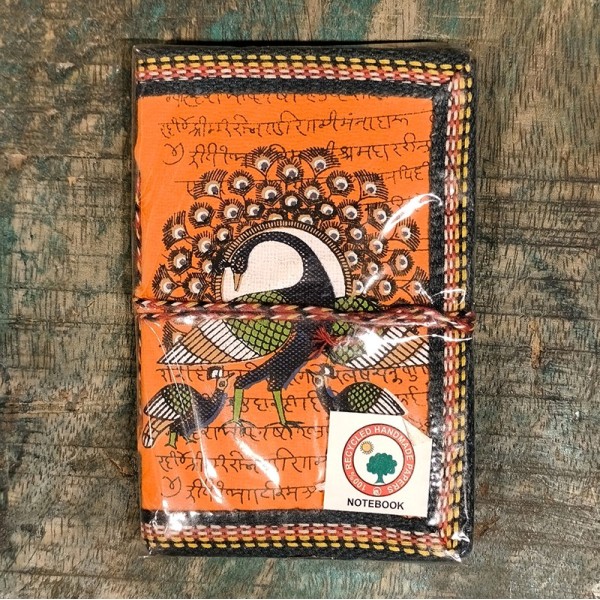 Carnet de Notes en Papier 100 % Recyclé – Paon - Fabrication Artisanale en Inde
