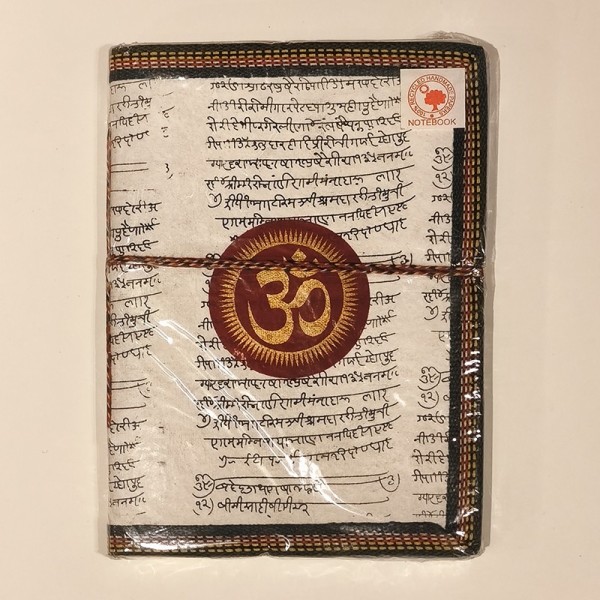 Carnet de Notes en Papier 100 % Recyclé – Aum Om - Fabrication Artisanale en Inde