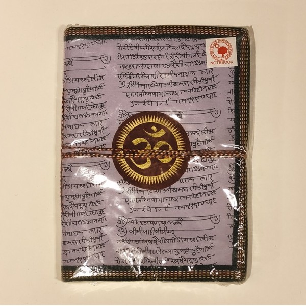 Carnet de Notes en Papier 100 % Recyclé – Aum Om - Fabrication Artisanale en Inde