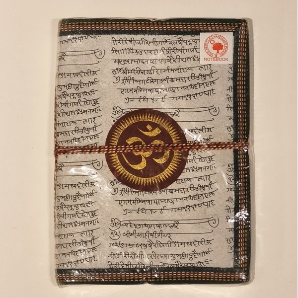 Carnet de Notes en Papier 100 % Recyclé – Aum Om - Fabrication Artisanale en Inde