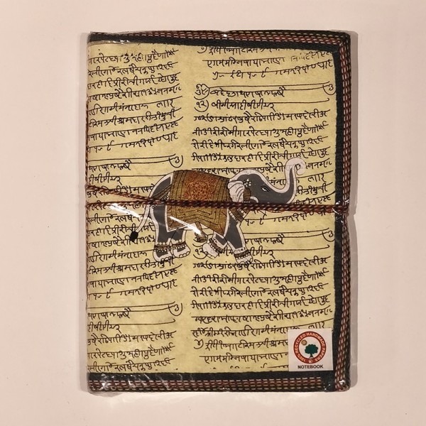 Carnet de Notes en Papier 100 % Recyclé – Eléphant- Fabrication Artisanale en Inde