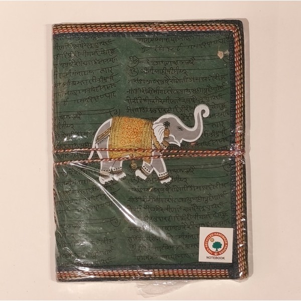 Carnet de Notes en Papier 100 % Recyclé – Eléphant- Fabrication Artisanale en Inde