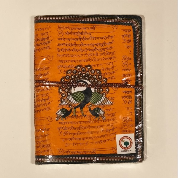 Carnet de Notes en Papier 100 % Recyclé – paon- Fabrication Artisanale en Inde