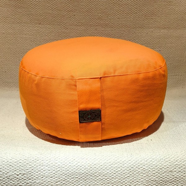 Coussin de méditation zafu en coton bio garni de cosses de sarrasin