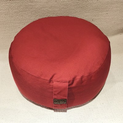 Coussin de méditation zafu en coton bio garni de cosses de sarrasin – artisanat indien jaune