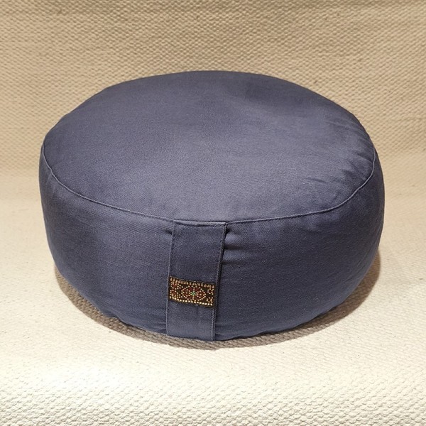 Coussin de méditation zafu en coton bio garni de cosses de sarrasin
