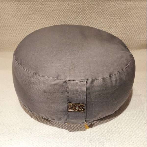 Coussin de méditation zafu en coton bio garni de cosses de sarrasin