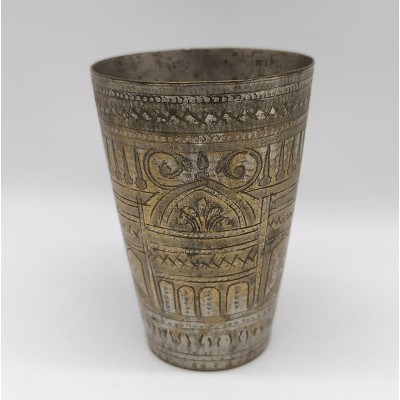 Verre à lassi ancien en métal indien – artisanat traditionnel de l’Inde