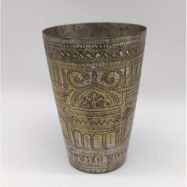 Verre à Lassi ancien en métal indien – Artisanat traditionnel de l’Inde