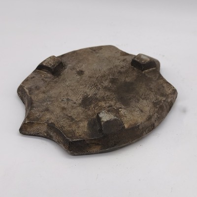 Moule à galette ancien en pierre noire sculptée – artisanat traditionnel indien
