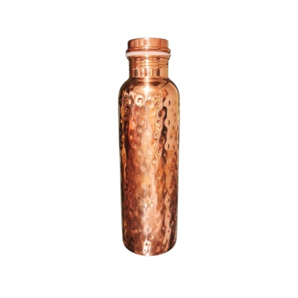 Gourde Ayurvédique en Cuivre Pur 99,9 % – Artisanat Traditionnel Indien
