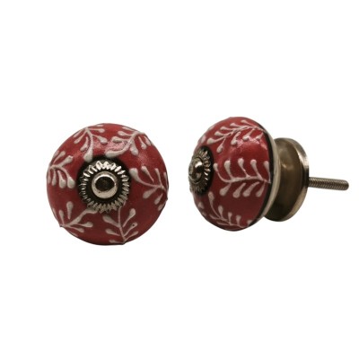 Bouton de meuble en céramique peint à la main en Inde