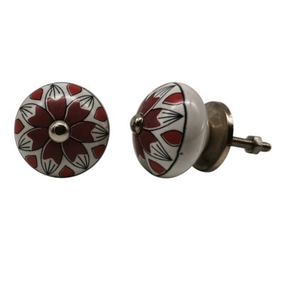 Bouton meuble céramique artisanal Inde peinture main