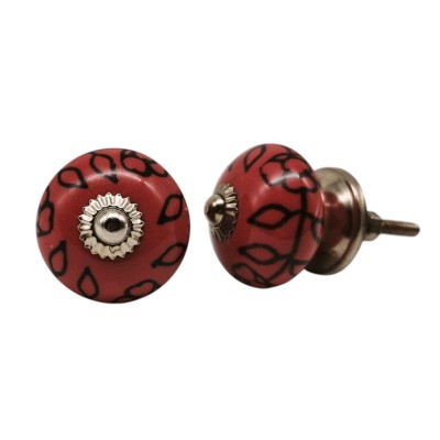 Bouton meuble céramique artisanal Inde peinture main