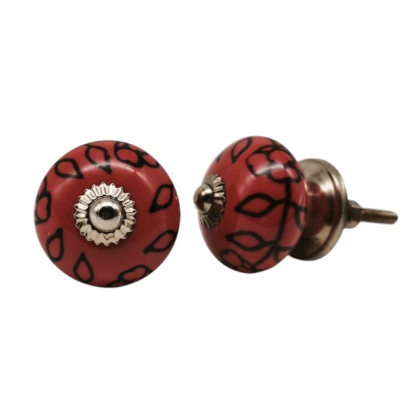 Bouton de meuble en céramique peint à la main - artisanat Inde
