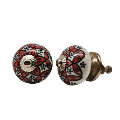 Bouton meuble céramique artisanal Inde peinture main