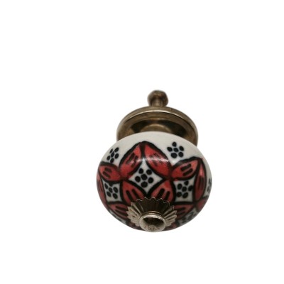 Bouton meuble tiroir céramique artisanal Inde peinture fait main