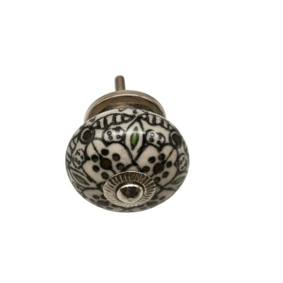 Bouton meuble tiroir céramique artisanal Inde peinture fait main
