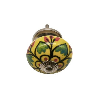 Bouton meuble tiroir céramique artisanal Inde peinture fait main