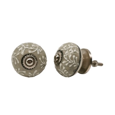 Bouton meuble céramique artisanal Inde peinture main