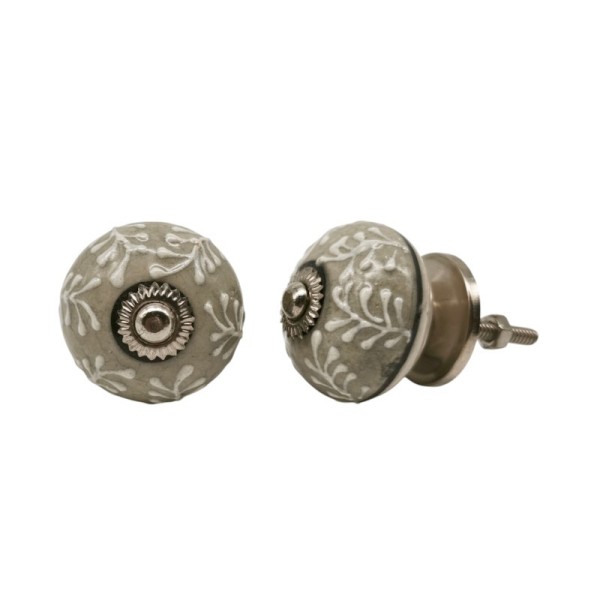 Bouton de meuble en céramique peint à la main - artisanat Inde