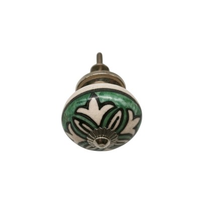 Bouton meuble tiroir céramique artisanal Inde peinture fait main