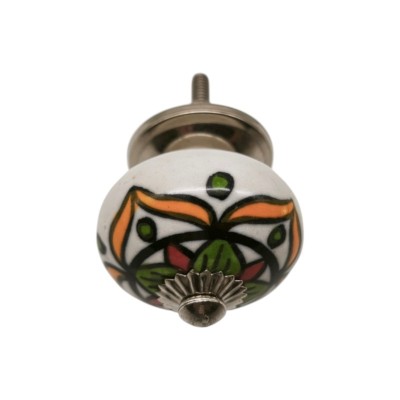 Bouton meuble tiroir céramique artisanal Inde peinture fait main