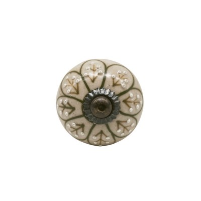 Bouton meuble  tiroir céramique artisanal Inde peinture fait main