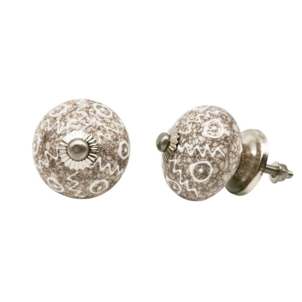 Bouton de meuble en céramique peint à la main - artisanat Inde
