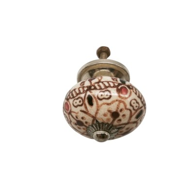 Bouton meuble  tiroir céramique artisanal Inde peinture fait main