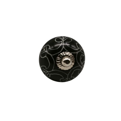 Bouton meuble céramique artisanal Inde peint à la main